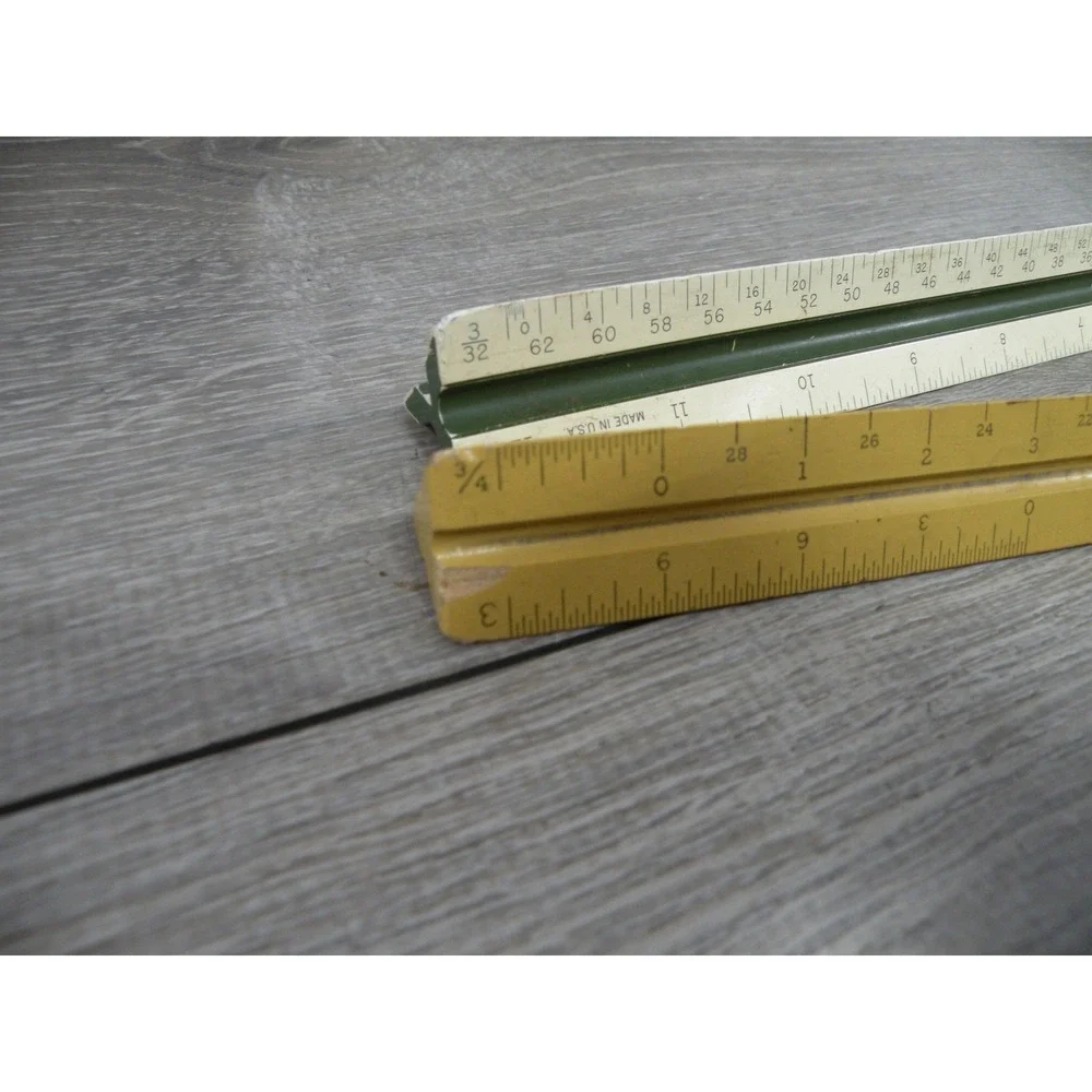 Vintage Keuffel & Esser K&E Architectural Drafting Scale Rulers Set of 2 USA